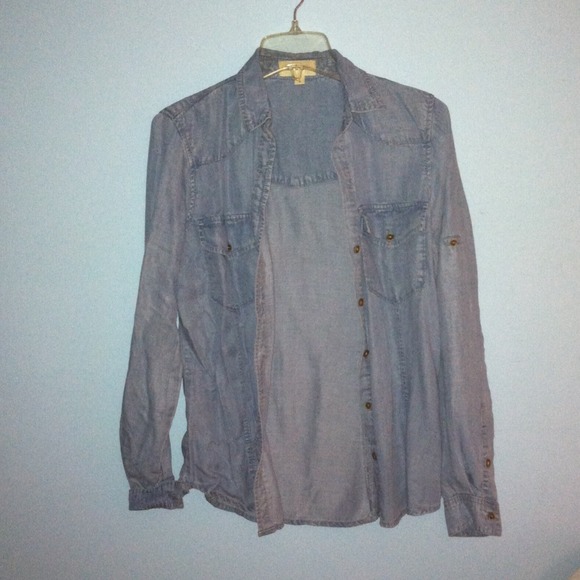 DENIM look alike button down shirt