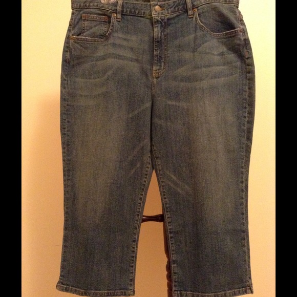 RALPH LAUREN Capri Crop Denim Jeans Plus Size 16