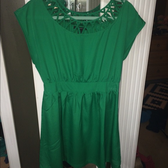 Green cutout dress