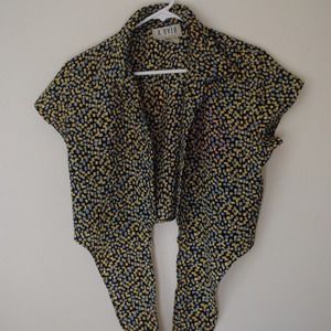 Tops - PATTERNED CROPPED TIE SHIRT Tops - PATTERNED CROPPED TIE SHIRT