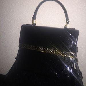 Ted baker purse black patent and gold