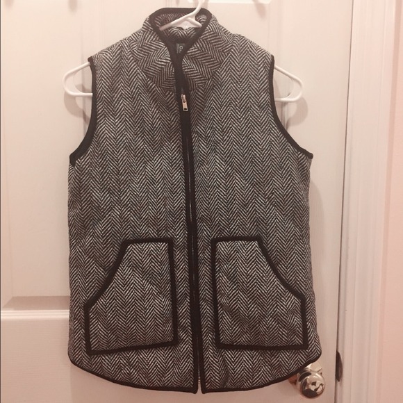 J.crew herringbone quilted vest