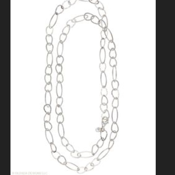 Silpada Long Silver Link Necklace 31"
