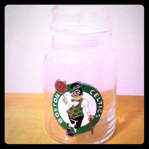 Boston Celtics Glass Jar