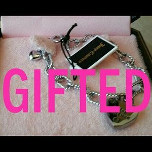 JuicyCoutureSilverHeartLockCharmBraceletNWT
