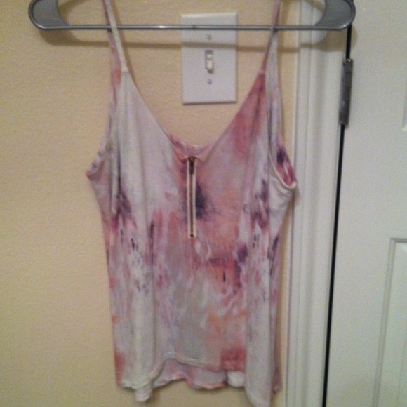 Silence + noise marbled zipper tank