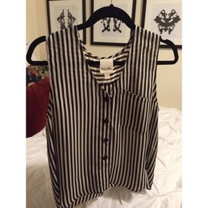 Black & white striped blouse