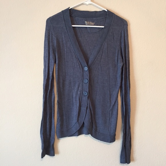 Blue-gray cardigan sweater