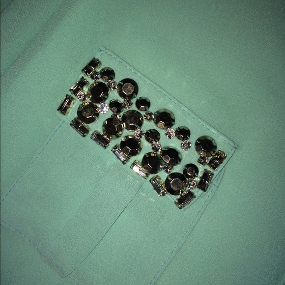 NEW Charlotte Russe Rhinestone Chiffon BlouseT op - Picture 2 of 4