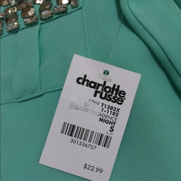 NEW Charlotte Russe Rhinestone Chiffon BlouseT op - Picture 4 of 4