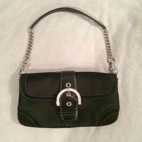 Coach Rhinestone Buckle Clutch