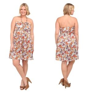 Butterfly Crepe Strapless Dress