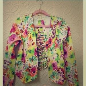 Mustard seed floral blazer