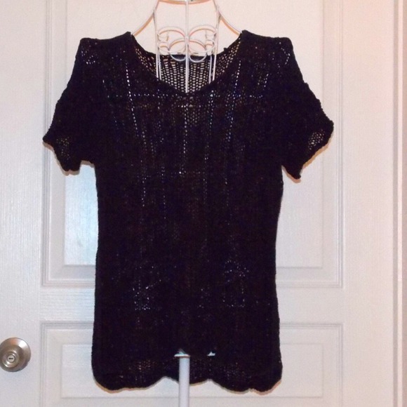 Cute Black Crocheted Top