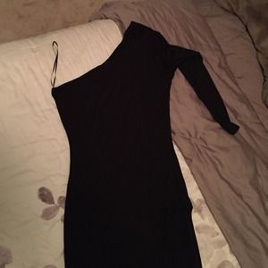 Off the shoulder long black dress