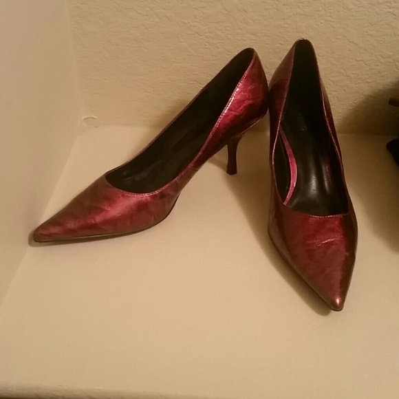 Metallic red heels