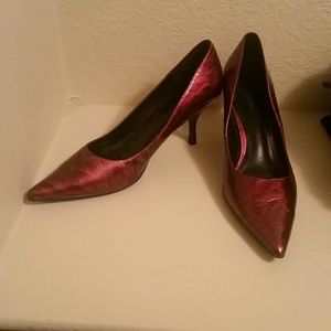 Metallic red heels