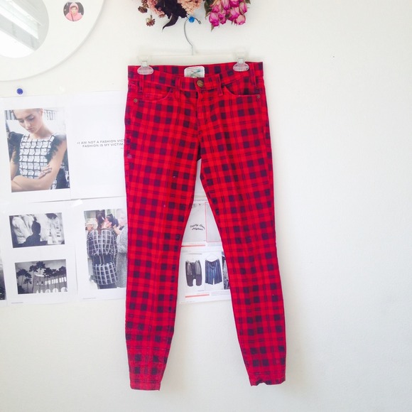 Plaid print pants