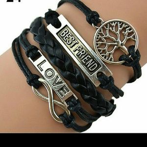 Black breastworks tree of life infinity bracelet