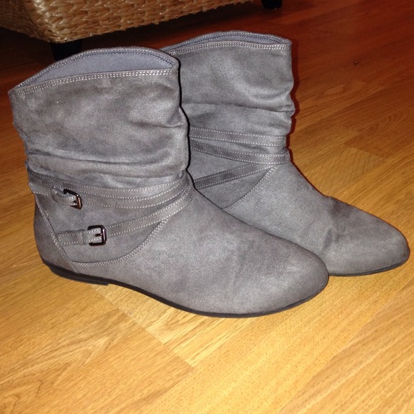 Grey Suede Booties