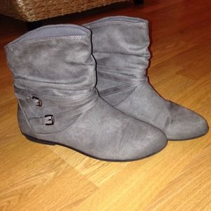 Grey Suede Booties