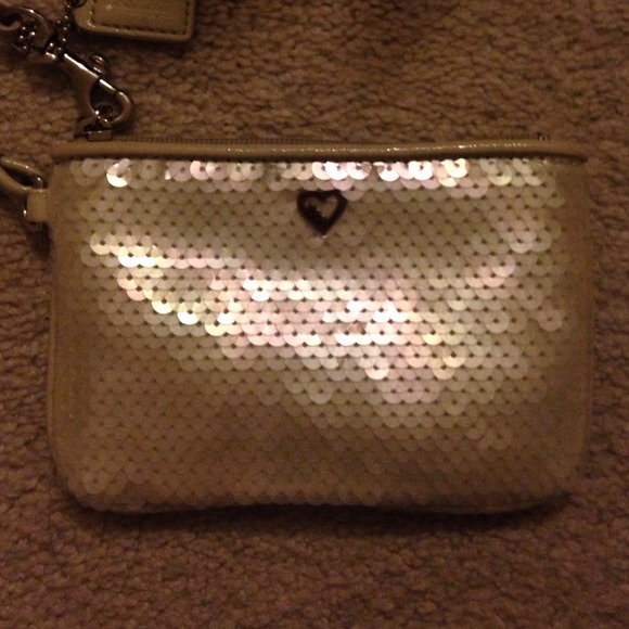 Coach authentic sequined wristlet