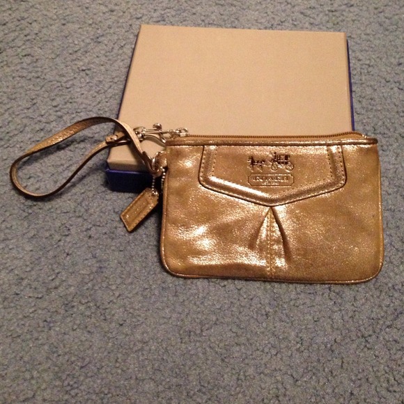 Silver Coach Wristlet