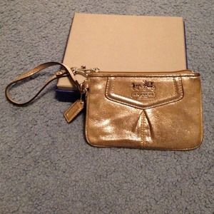 Silver Coach Wristlet