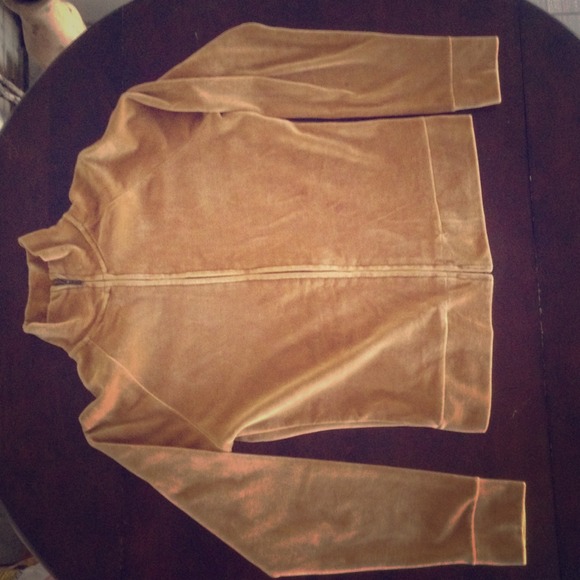 Gold Velour Gap Stretch Zip Front Track Jacket