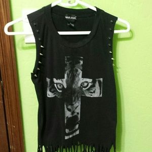 Black studded tank top