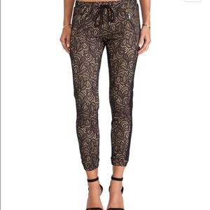 David Lerner lace track pant with tuxedo