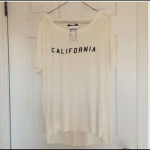 Brandy Melville cream flowly shirt