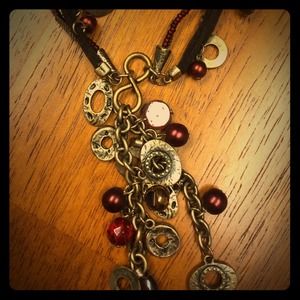 Coldwater Creek Suede multi strand necklace.