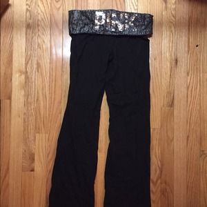 Grey PINK bootcut yoga pants