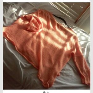 orange see through flowy shirt