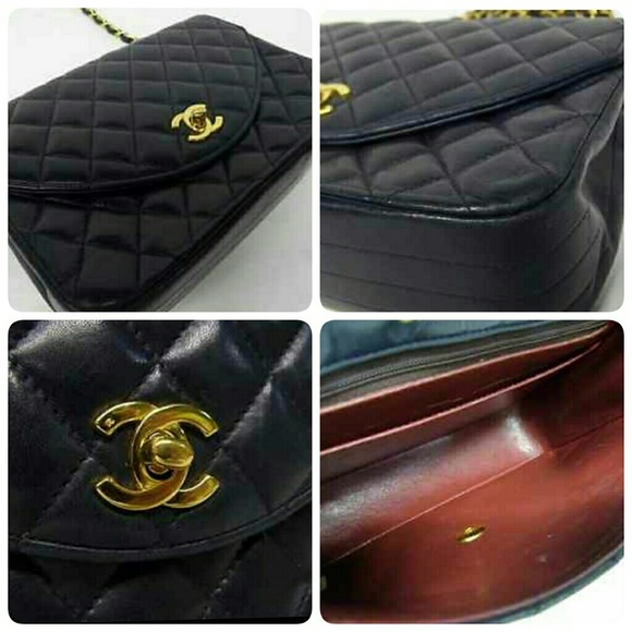 100% Authentic Chanel Vintage Lambskin Cross body - Picture 3 of 4