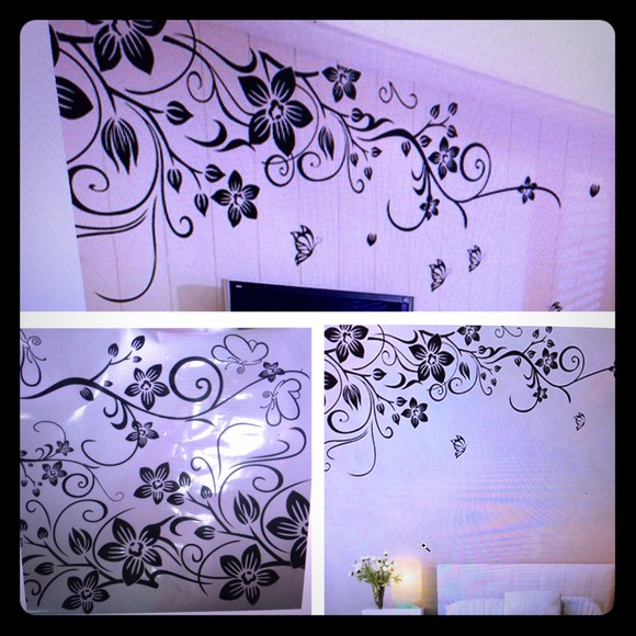 Vinyl Wall Sticker Mural Decal-Flower and Vines!