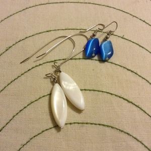 Stone drop earrings.