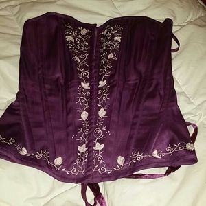 Purple and white corset