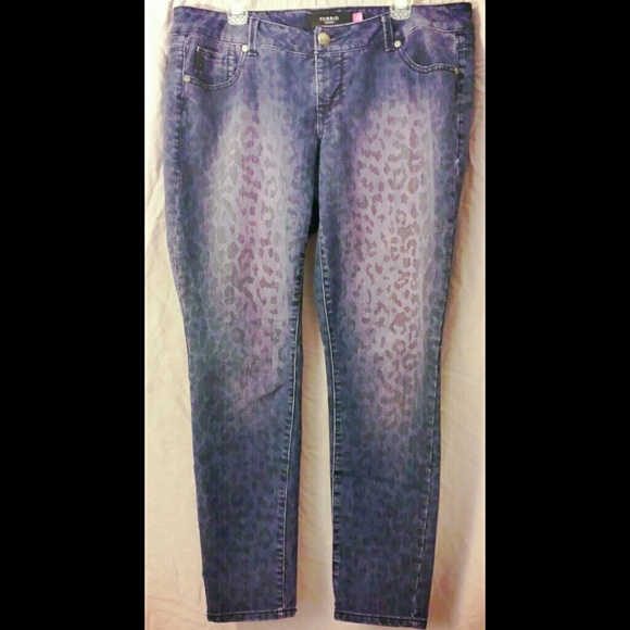 Purple cheetah print Torrid skinny jeans
