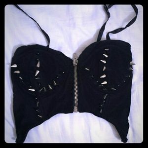 Unif Black studded bralette/crop?