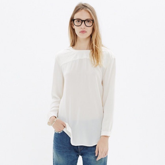 Madewell SILK QUILTED BLOUSE size S