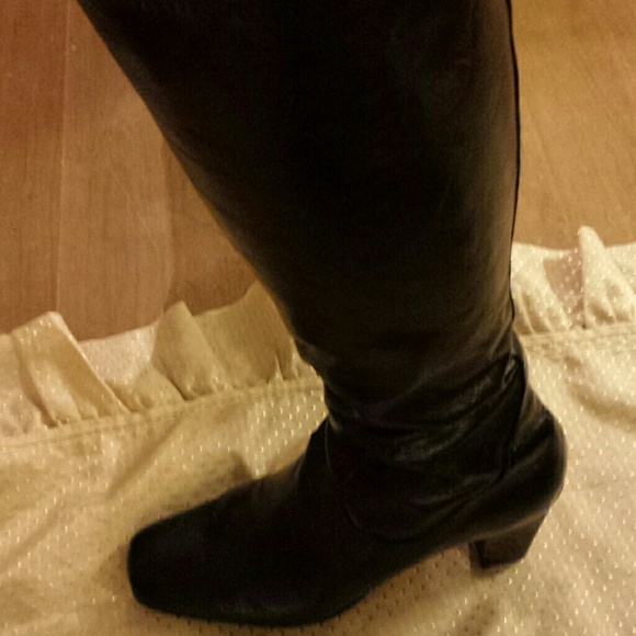 Pair of St. John's Bay Faux Leather Black Boots