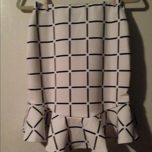 Asos check / grid print peplum skirt