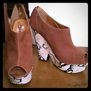Cupid peep toe booties