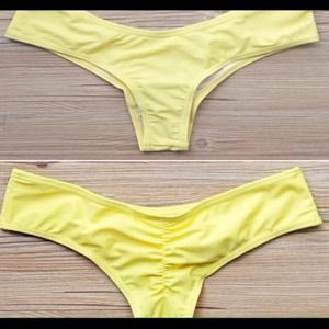 Yellow cheeky bikini bottoms