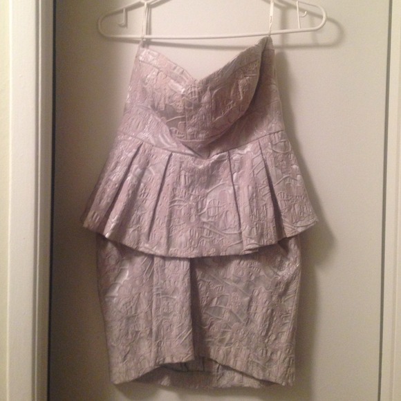 Grey/ Silver Strapless Dress
