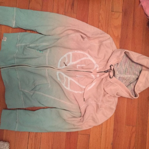 La pastel hoodie pink green/blue