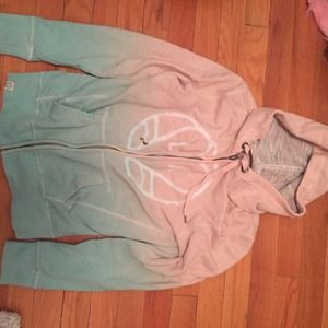 La pastel hoodie pink green/blue