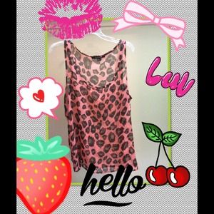 Forever 21 Coral cheetah print tank